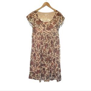 Garnet Hill Fall Harvest Floral Pleated 100% Cotton Dress 6